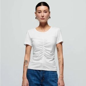Nation LTD Alina Center Front Seamed Tee - Porcelain